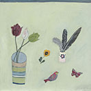 Tulips and butterfly brooch